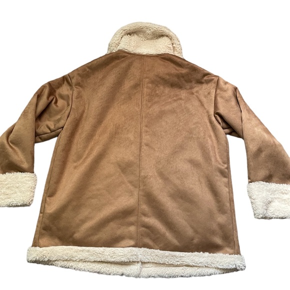 NWT UGG Dez Bonded Oversized Winter Brown Faux Fur Buttoned Jacket Coat (size S) - Picture 6 of 10